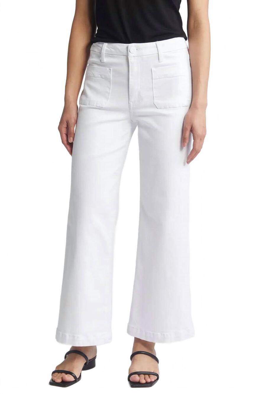NEW KUT FROM THE KLOTH women's meg high rise patch pocket wide leg jean in optic